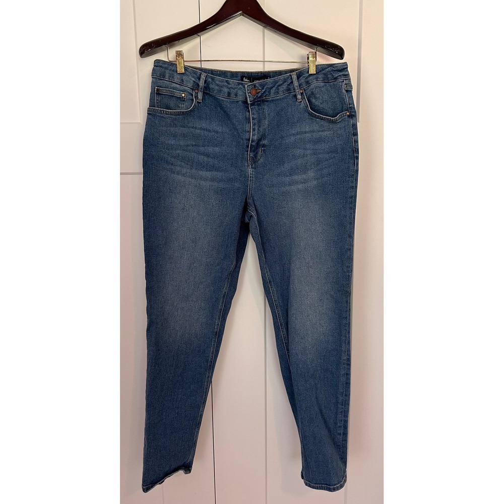 Boden Girlfriend Denim Jeans Medium Wash Blue US 16/18L High Rise Tapered